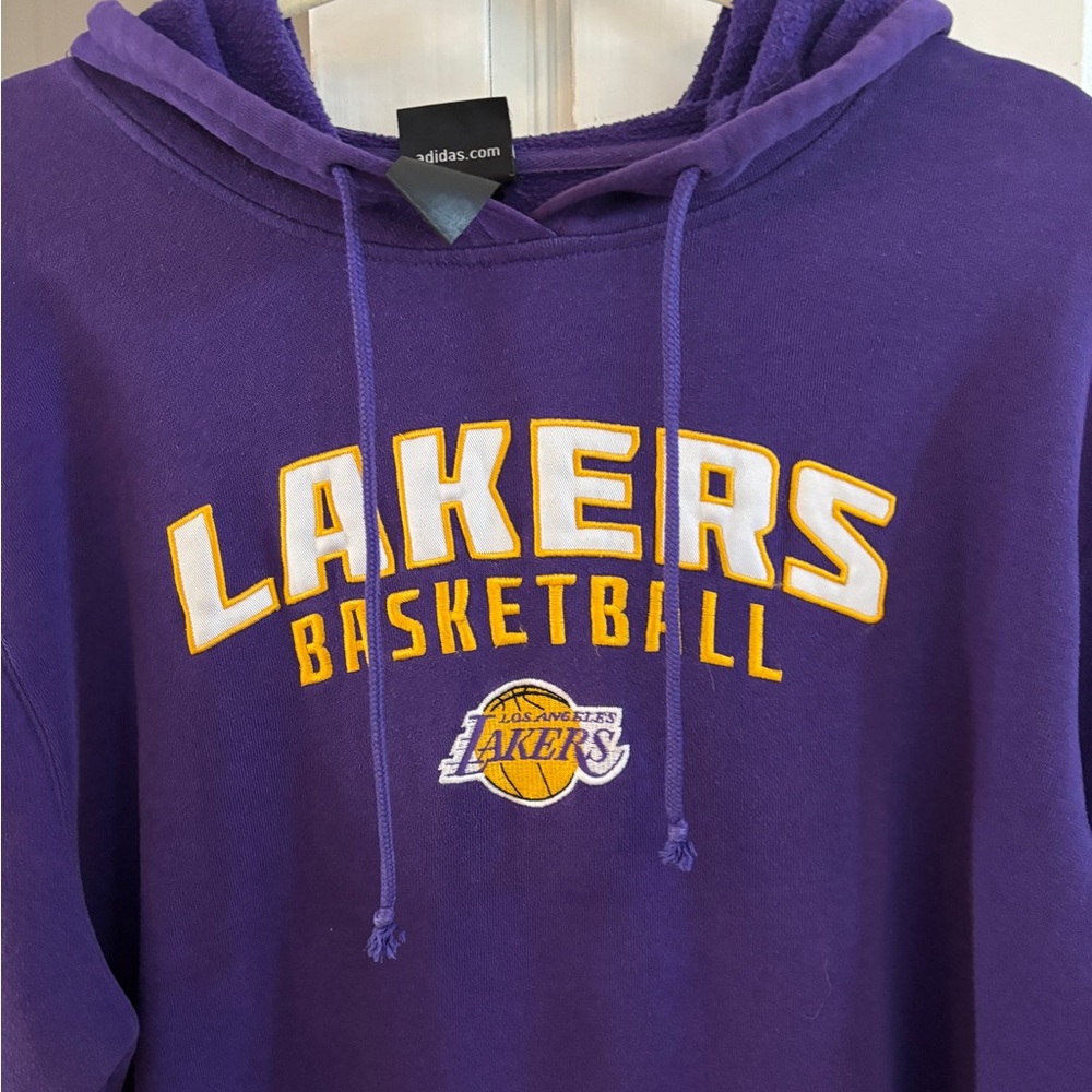 LA Lakers Hoodie by Adidas L, women’s XL purple, embroidered Lakers logo - Picture 2 of 6